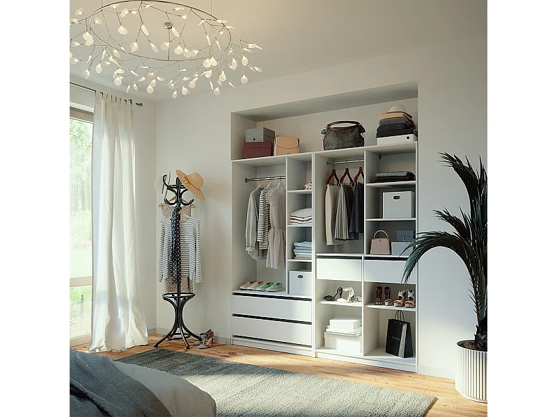 Armoire à vêtements blanc 100x50x200 elmo