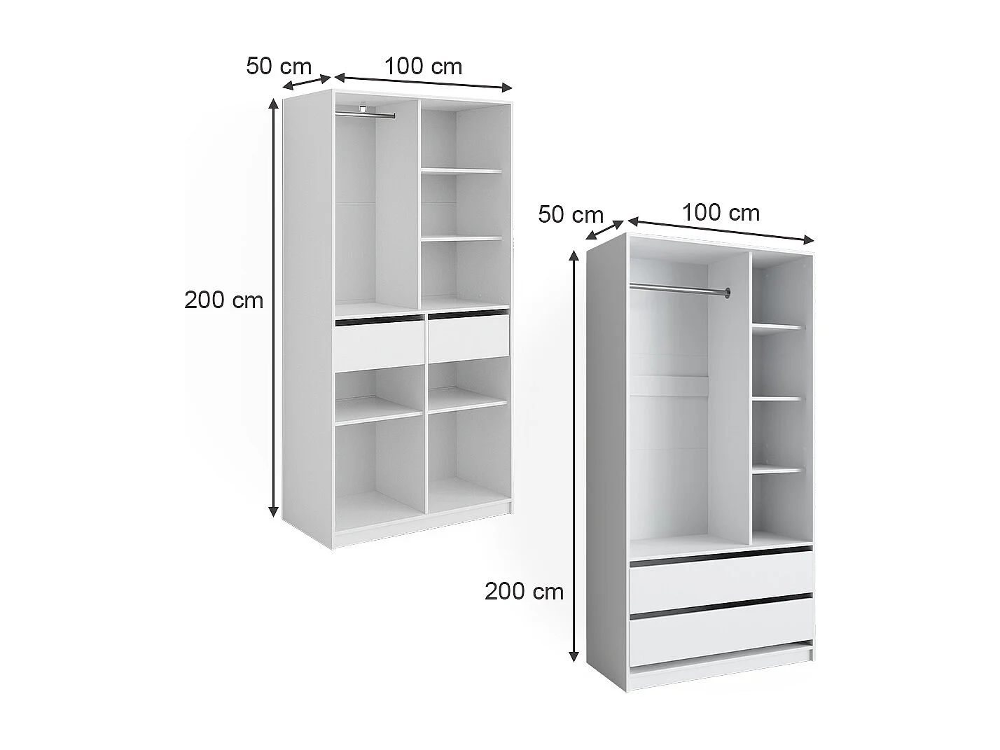 Armario blanco 100x50x200 elmo