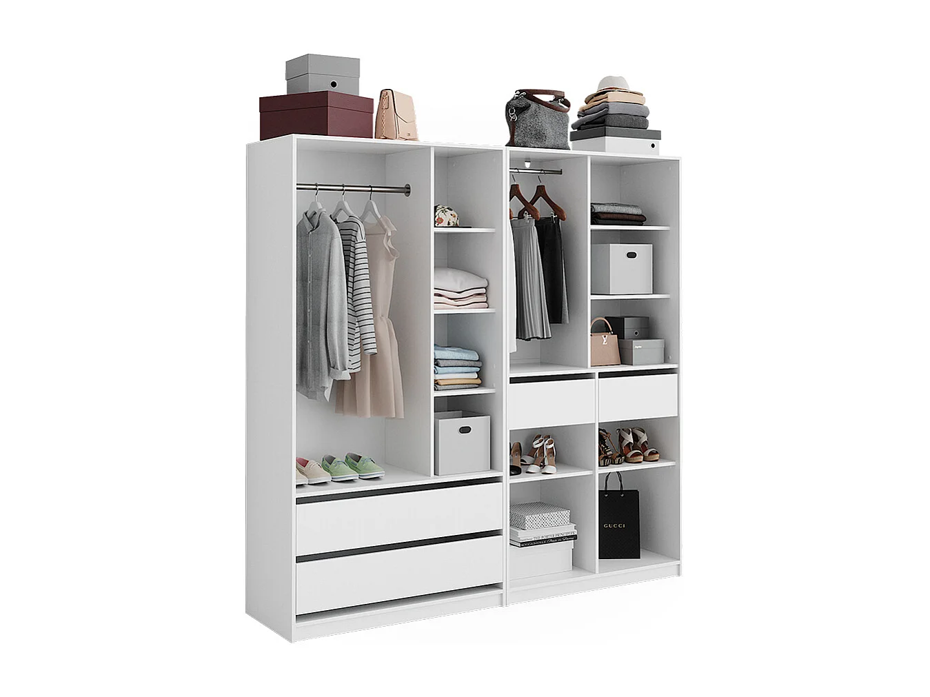 Armoire à vêtements blanc 200x50x200 elmo