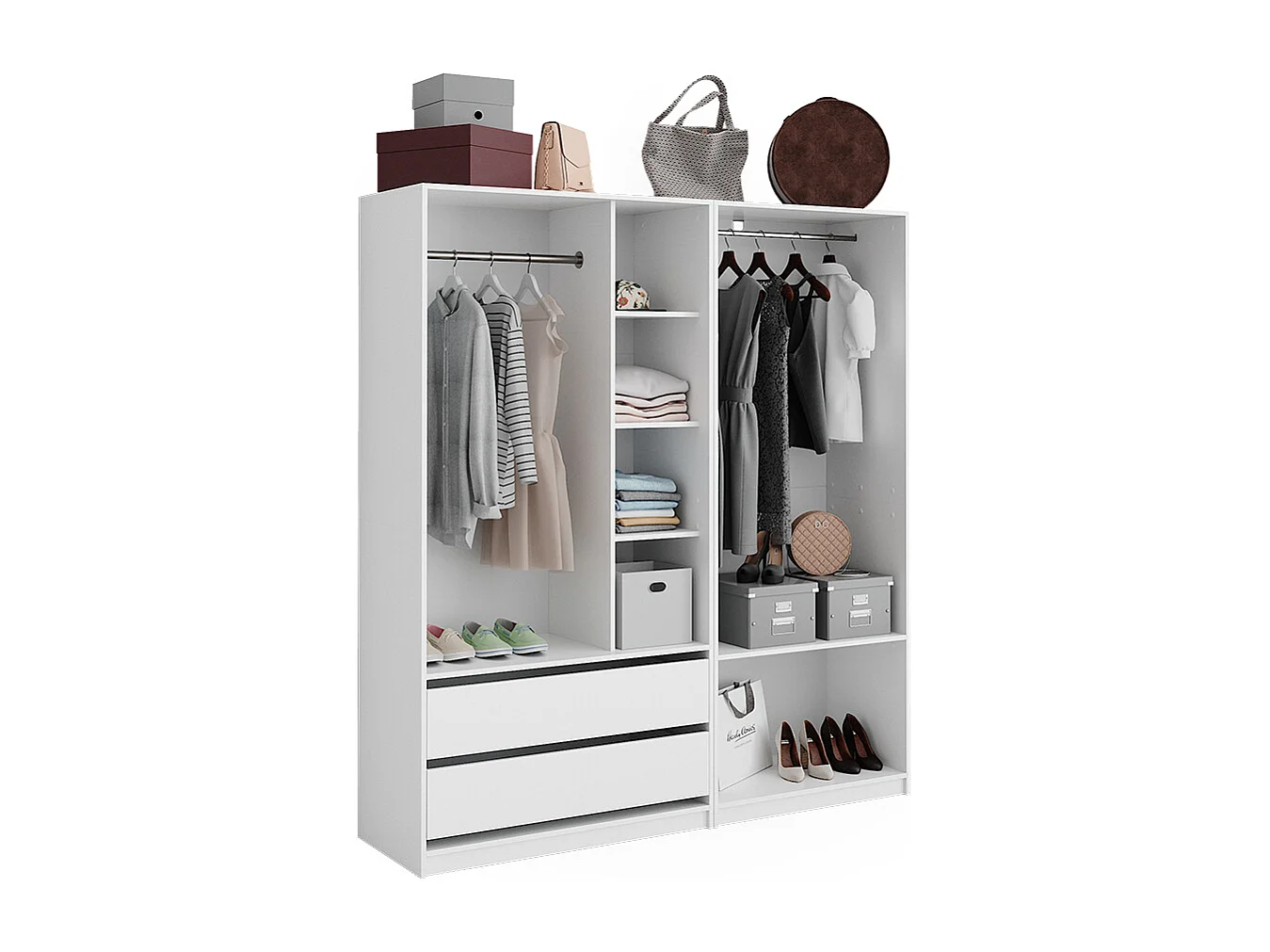 Armoire à vêtements blanc 180x50x200 elmo