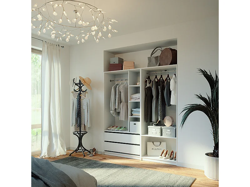 Armoire à vêtements blanc 100x50x200 elmo