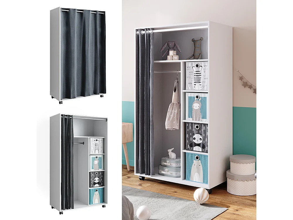 Kleiderschrank weiß 100x50x168 doros