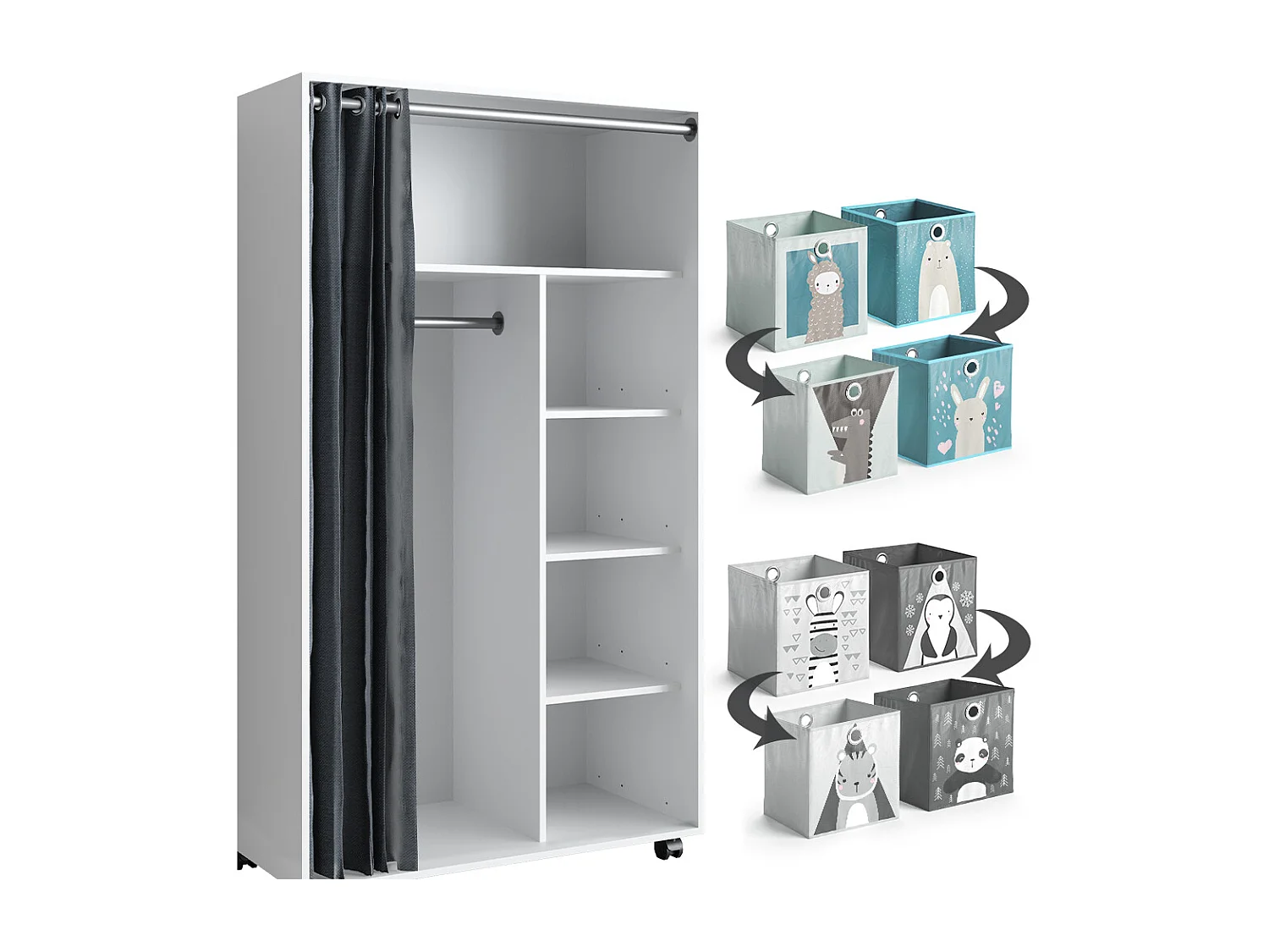 Kleiderschrank weiß 100x50x168 doros