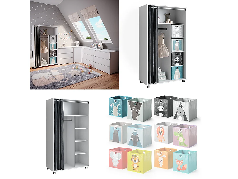 Kleiderschrank weiß 100x50x168 doros