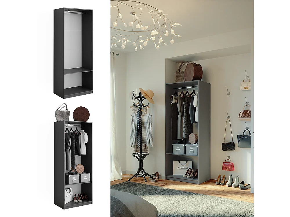 Armario antracita 80x50x200 elmo