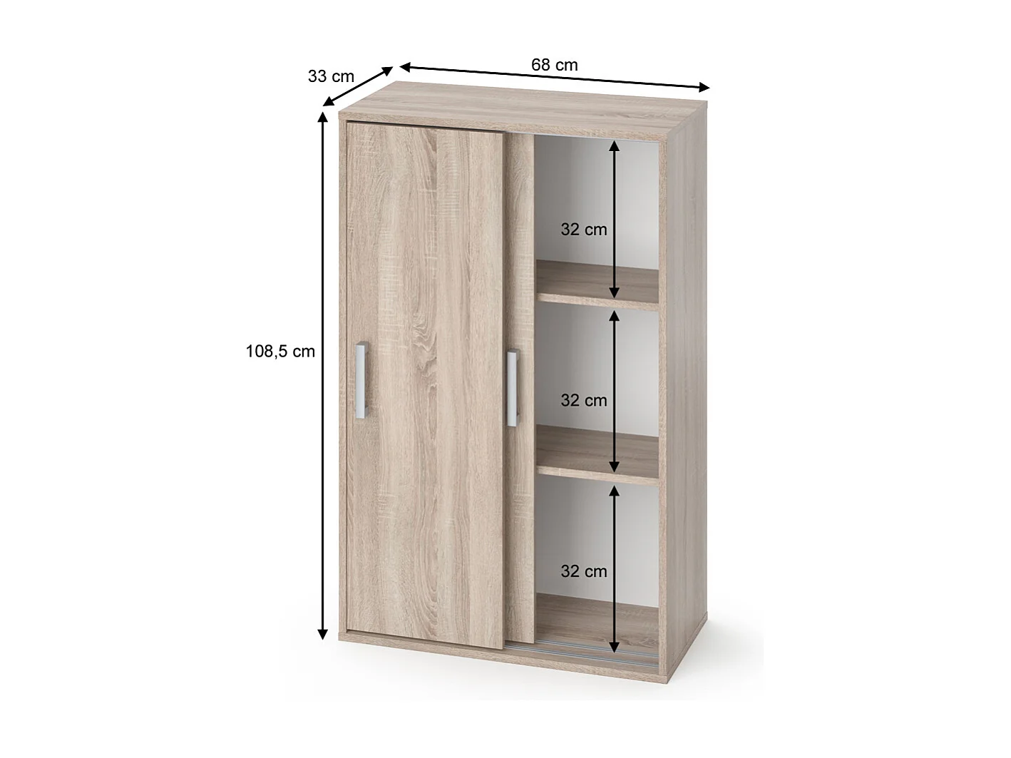 Armoire sonoma 68x33x108.5 falk