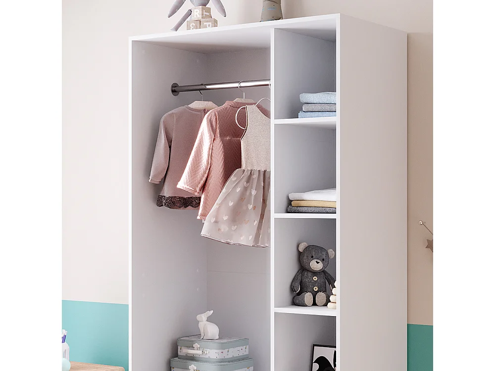 Armoire pour enfants blanc 100x50x200 elmo