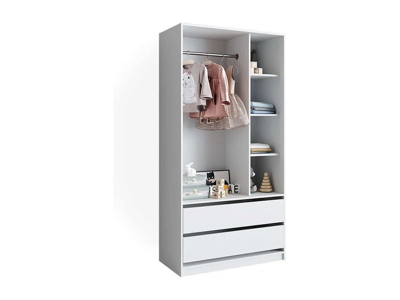 Armoire pour enfants blanc 100x50x200 elmo