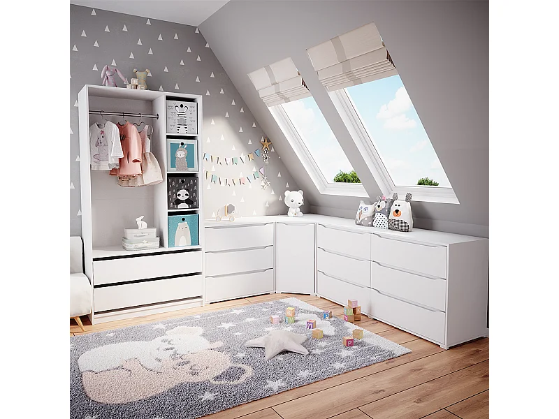 Kinderkleiderschrank weiß 100x50x200 elmo