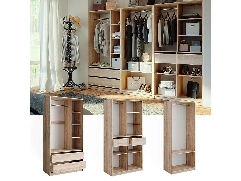 Armoire à vêtements sonoma 100x50x200 elmo