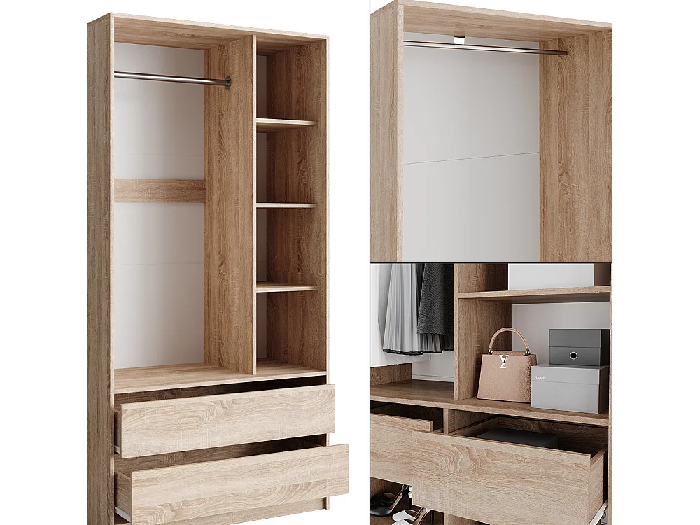 Armoire à vêtements sonoma 100x50x200 elmo