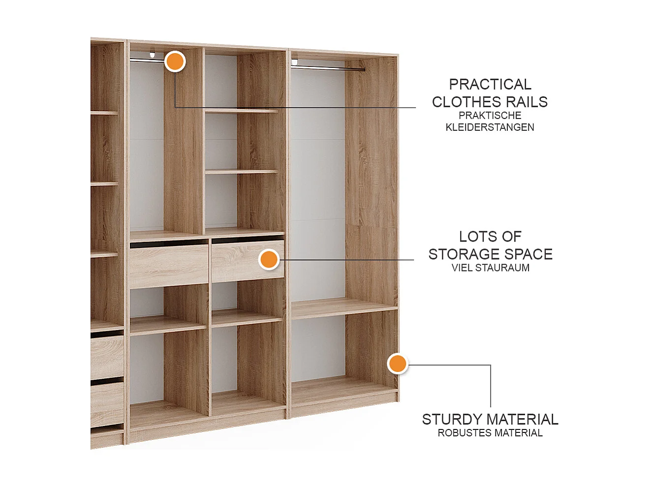 Armoire à vêtements sonoma 280x50x200 elmo