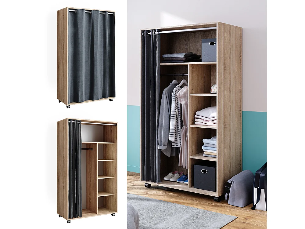 Armadio multifunzione sonoma 100x50x168 doros