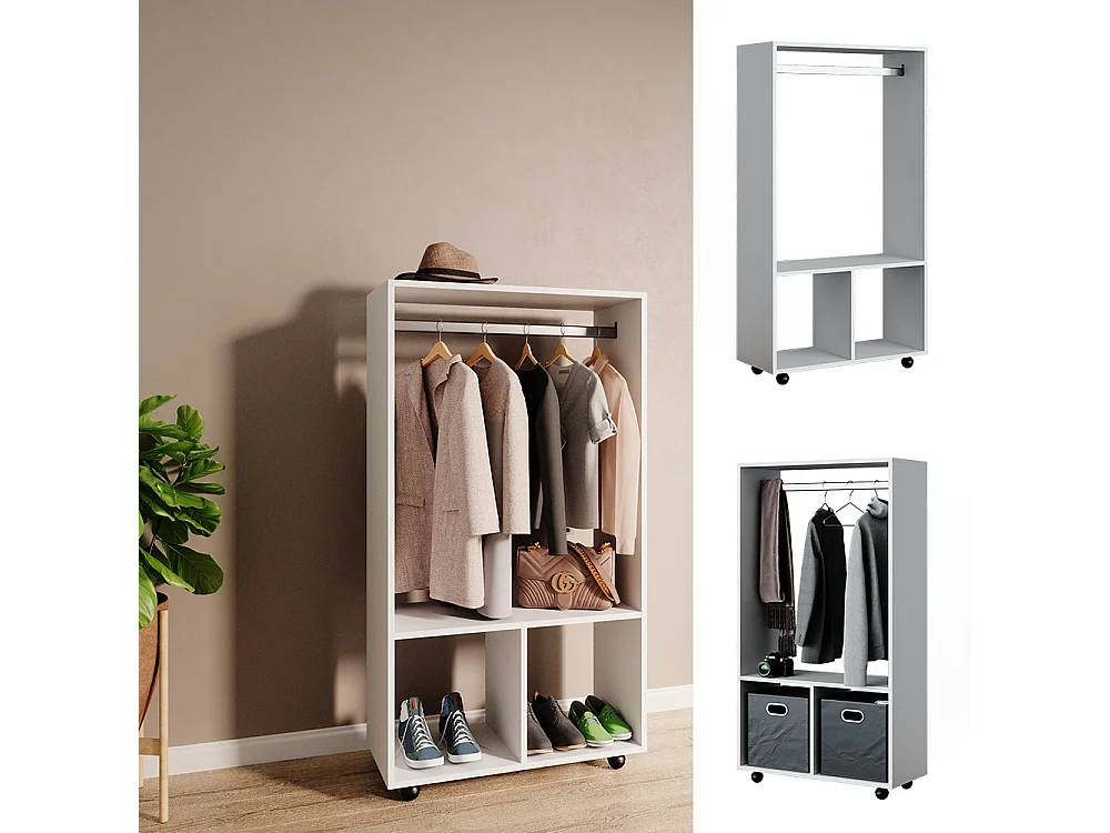 Armoire blanc 70x30x128 sydney