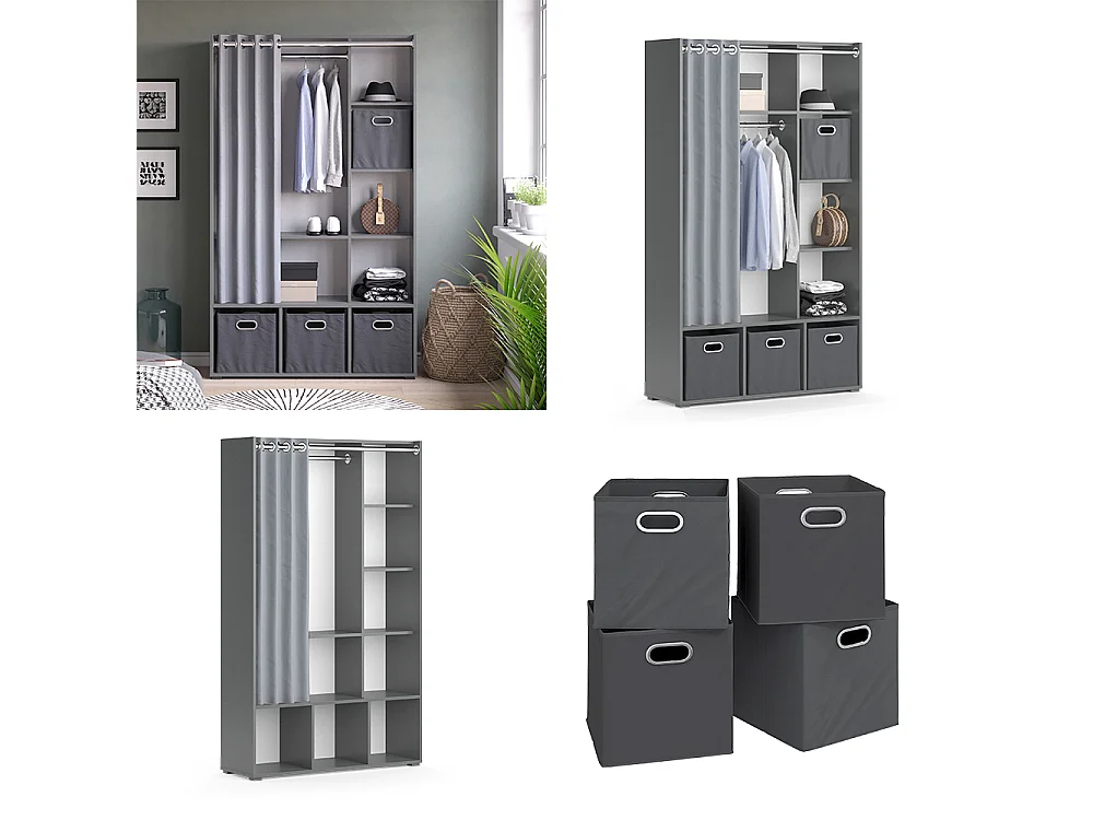 Armoire gris 38x105.8x178.1 luigi