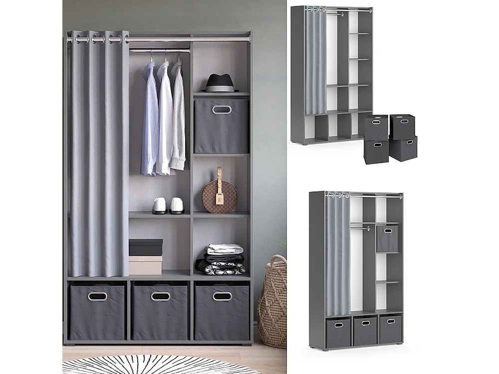 Armoire gris 38x105.8x178.1 luigi