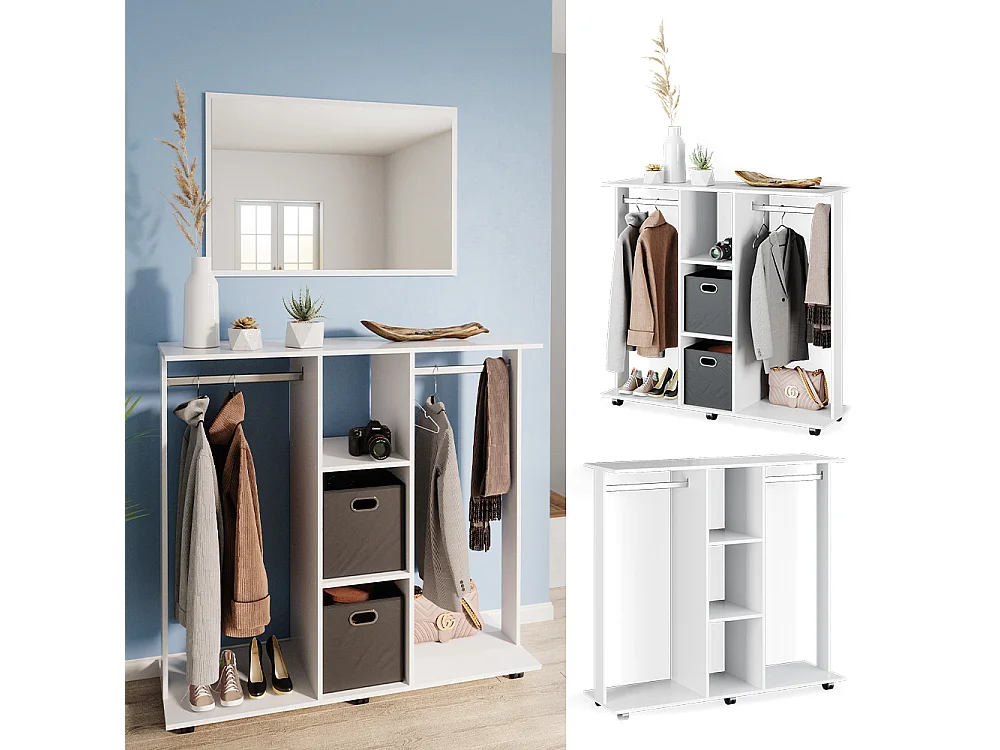 Armoire blanc 130x40x120 robbie