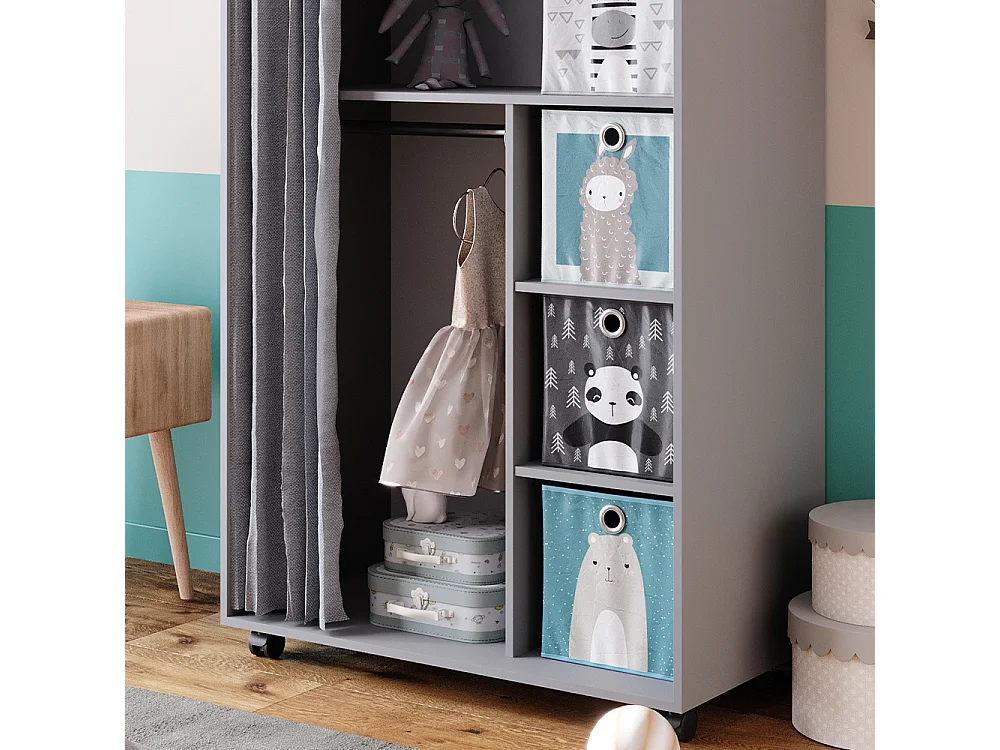 Kleiderschrank grau 100x50x146.6 doros