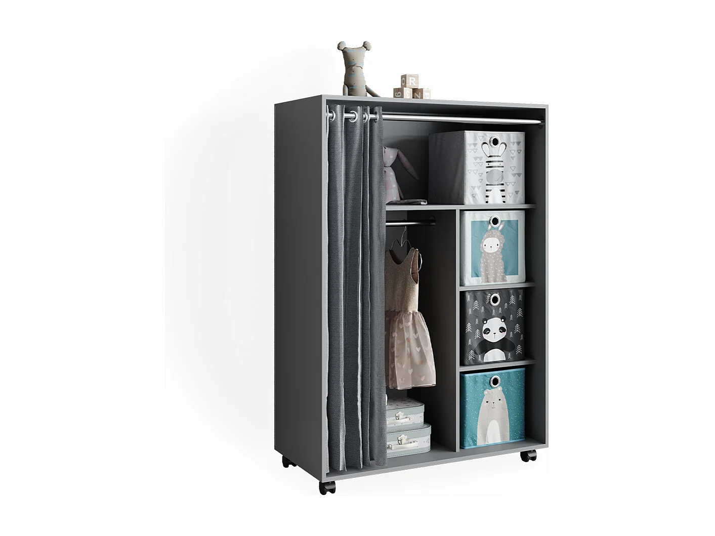 Kleiderschrank grau 100x50x146.6 doros