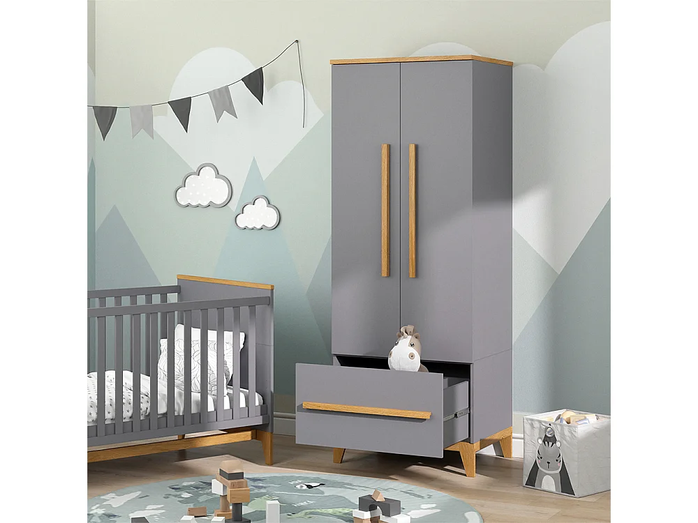 Armoire pour enfants gris 70x53.4x186.8 malia