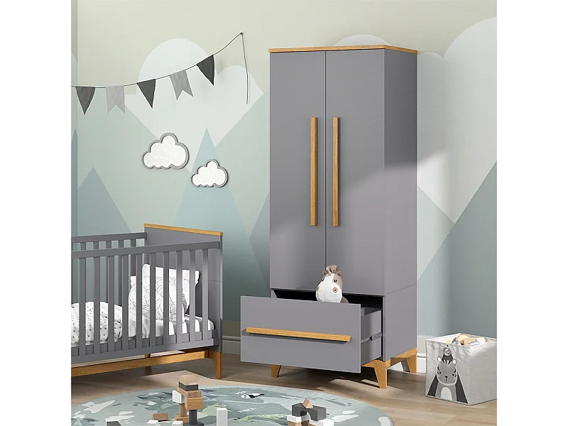 Armoire pour enfants gris 70x53.4x186.8 malia