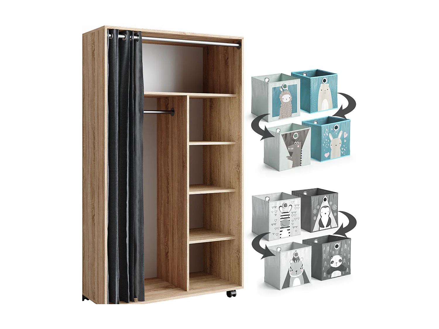 Kleiderschrank sonoma 100x50x168 doros