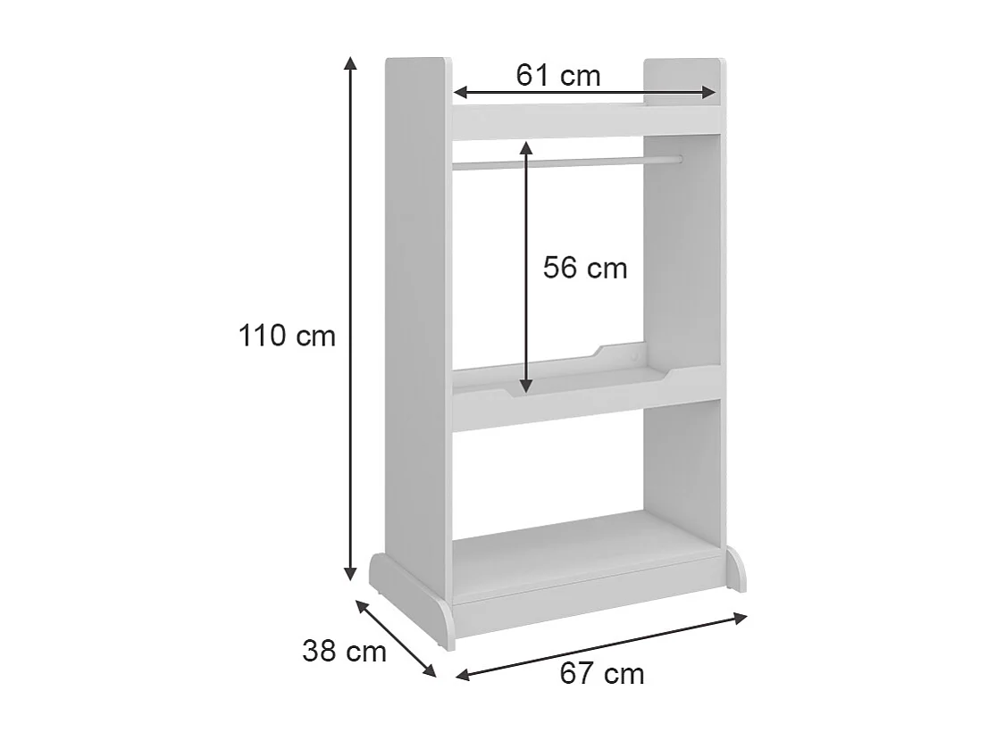 Armoire pour enfants blanc 67x38x110 conny