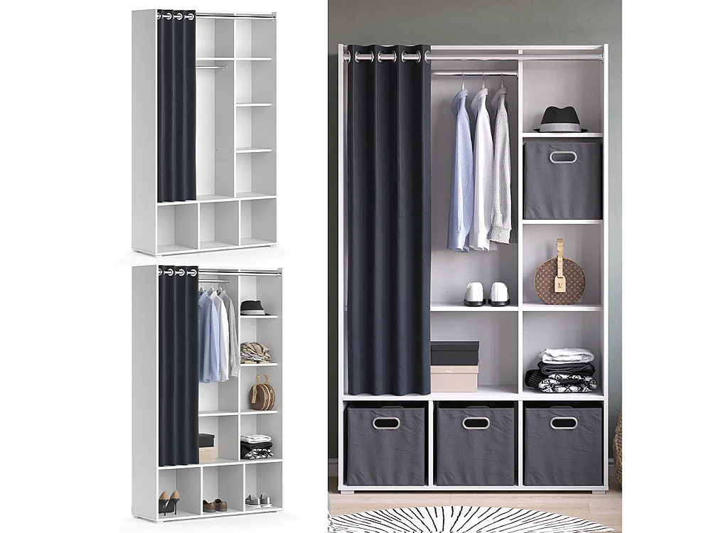 Tøjskab hvid 38x105.8x178.1 luigi