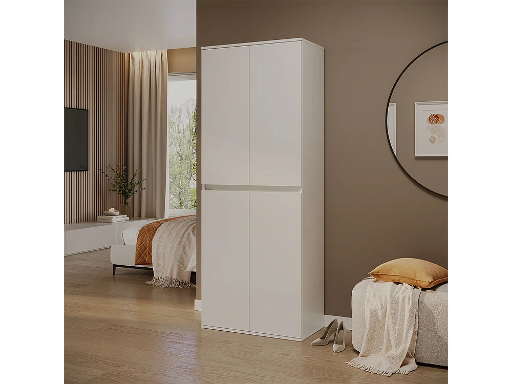 Armoire à vêtements blanc 74x40x191.5 claus