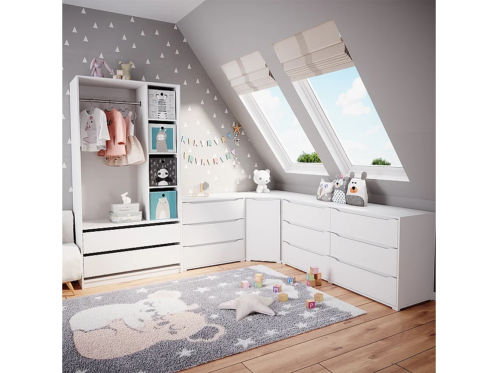 Armoire pour enfants blanc 100x50x200 elmo