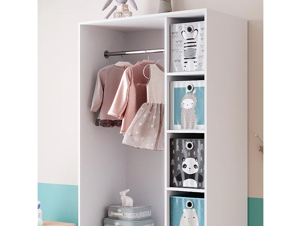 Armoire pour enfants blanc 100x50x200 elmo