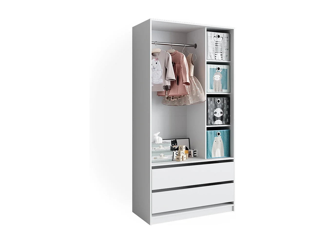 Armoire pour enfants blanc 100x50x200 elmo