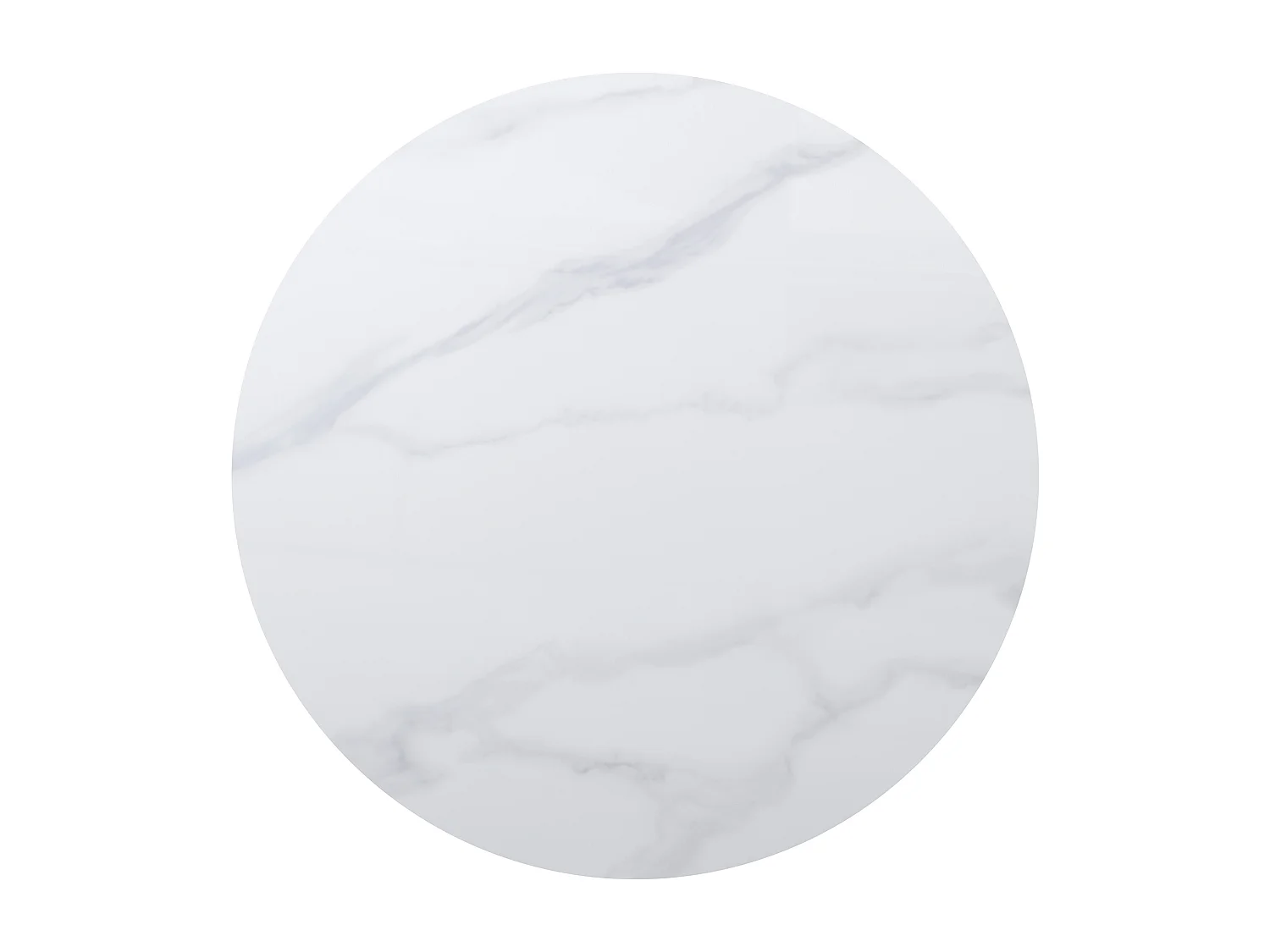 Table à manger 4 personnes en céramique et métal - Effet marbre blanc - DYNARO