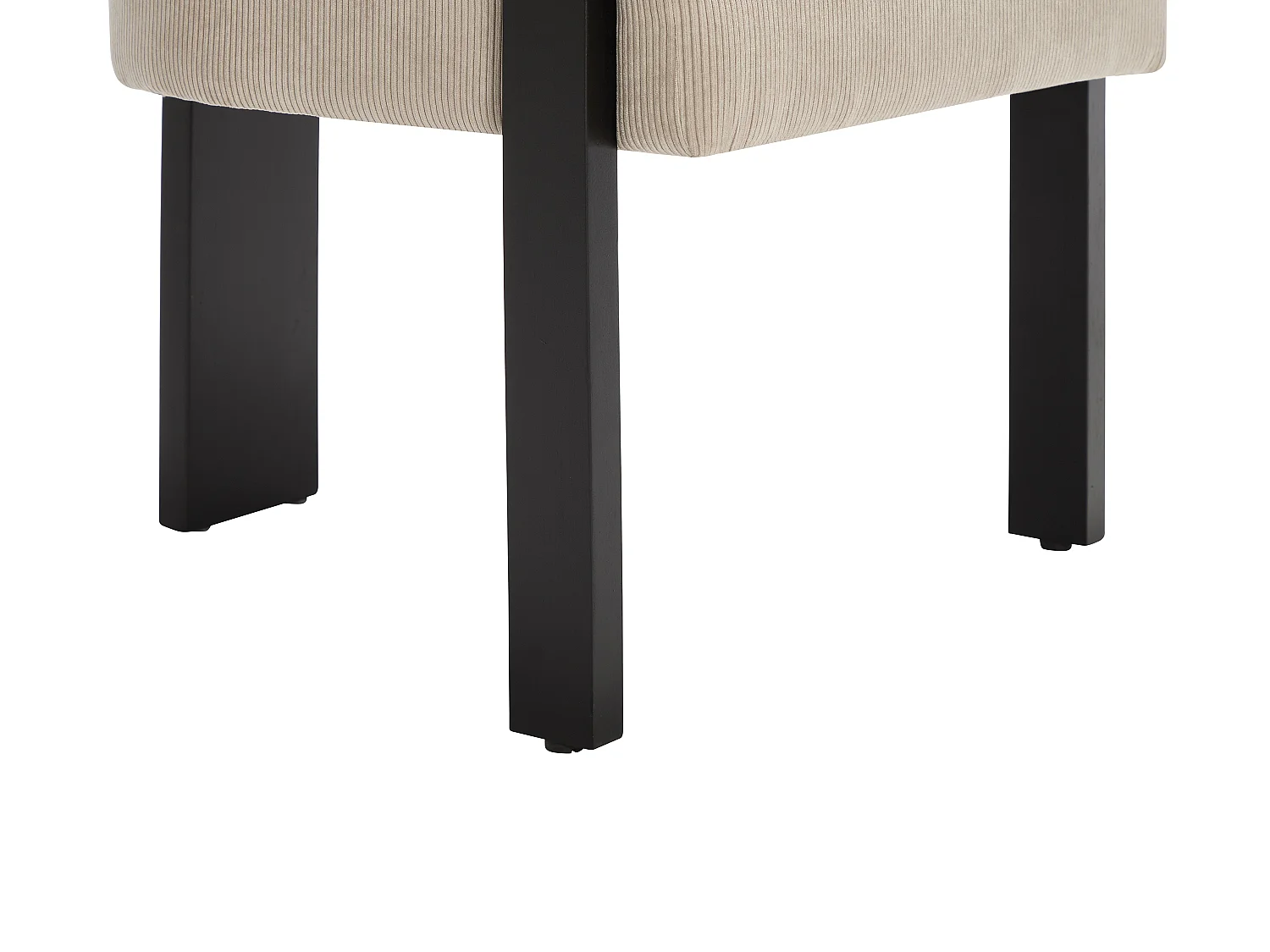 Chaise avec accoudoirs en velours côtelé et bois d'hévéa noir - Beige - LIVELIA
