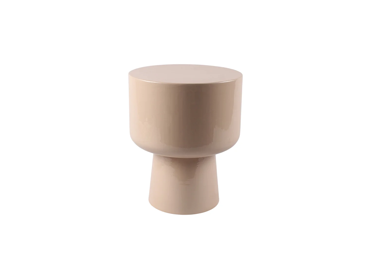 Table d'appoint en métal - Beige brillant - FALENY