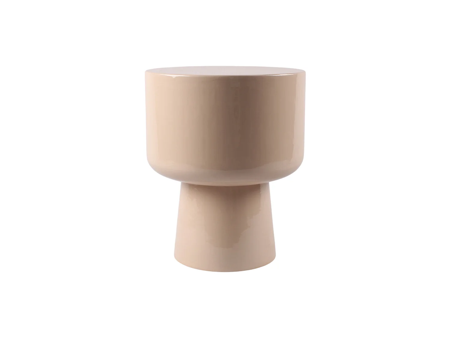 Table d'appoint en métal - Beige brillant - FALENY