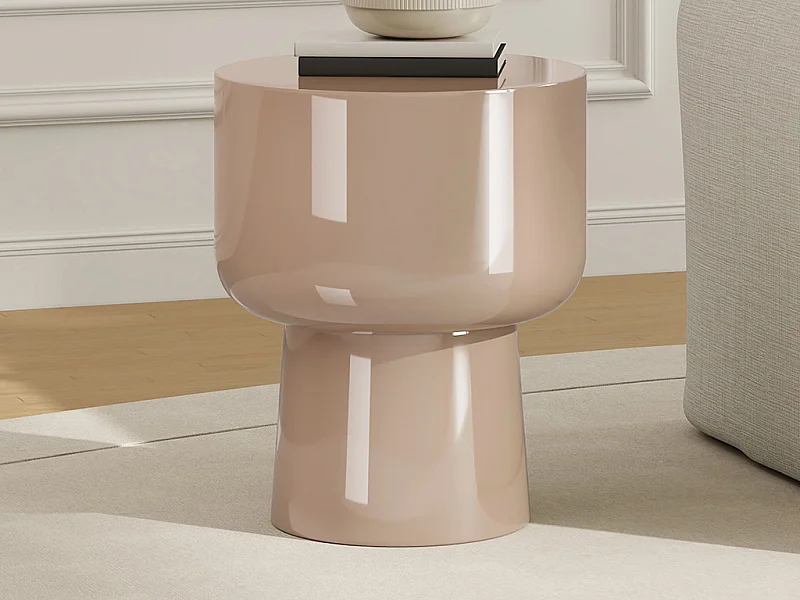 Table d'appoint en métal - Beige brillant - FALENY