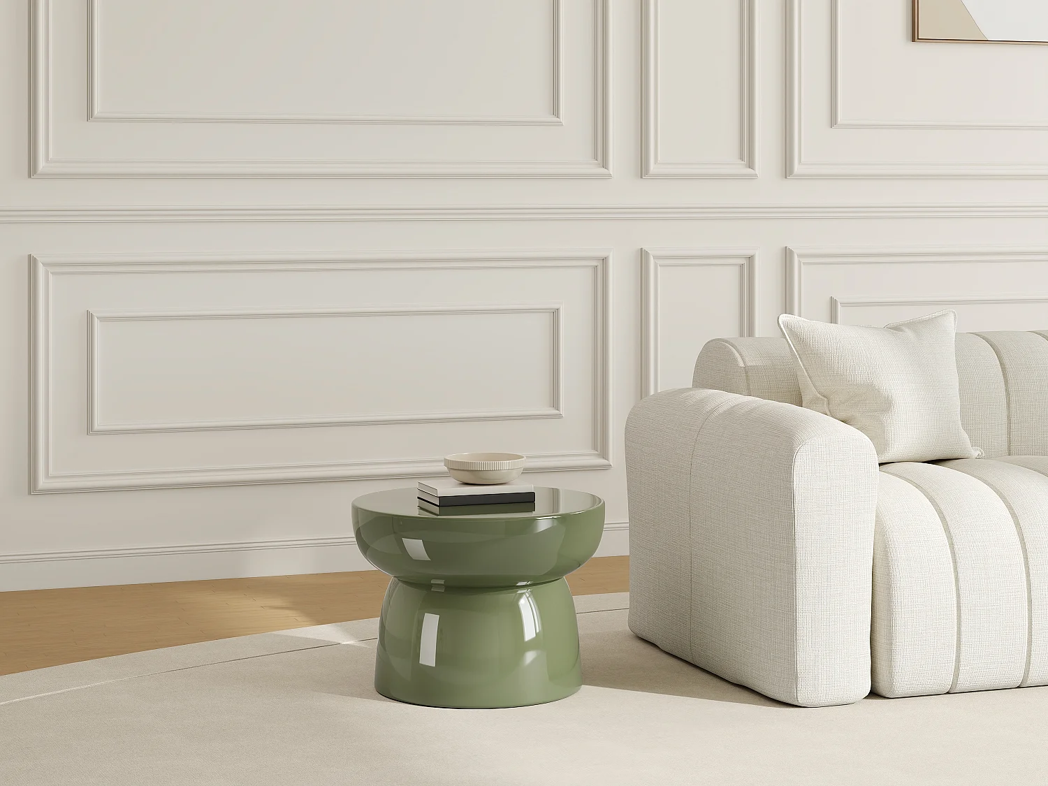 Table d'appoint en métal - Kaki brillant - LIRENA