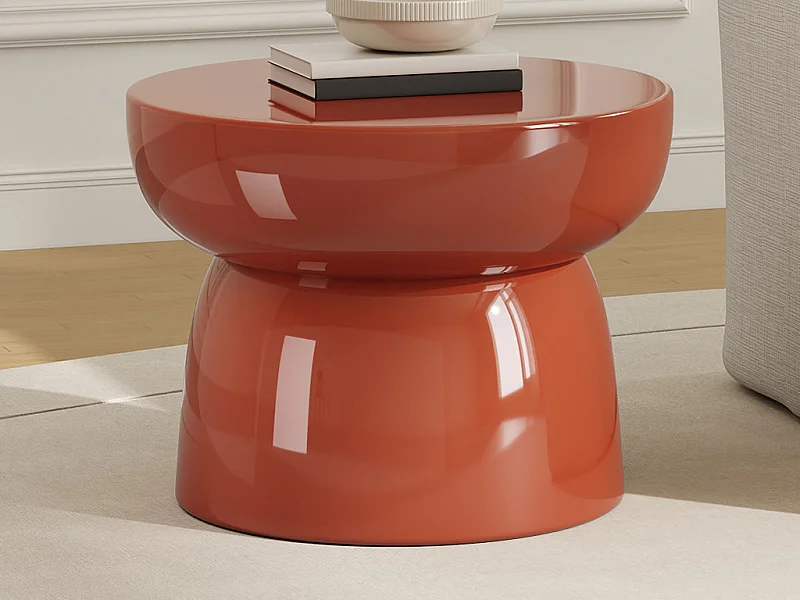 Table d'appoint en métal - Terracotta brillant - LIRENA