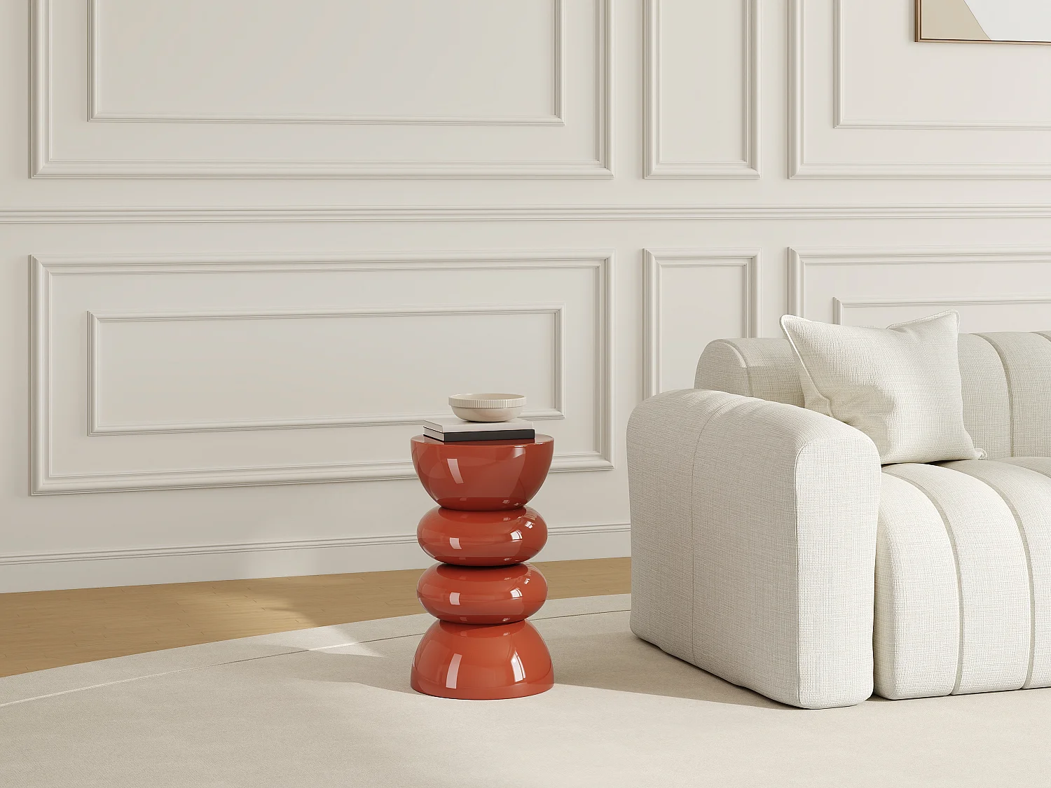 Table d'appoint en métal - Terracotta brillant - GALENI