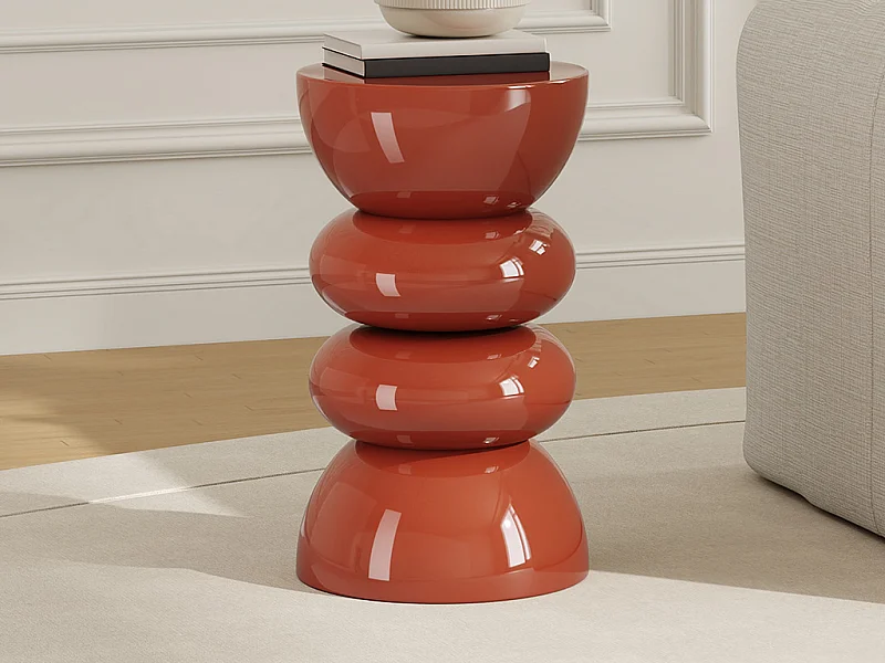 Table d'appoint en métal - Terracotta brillant - GALENI