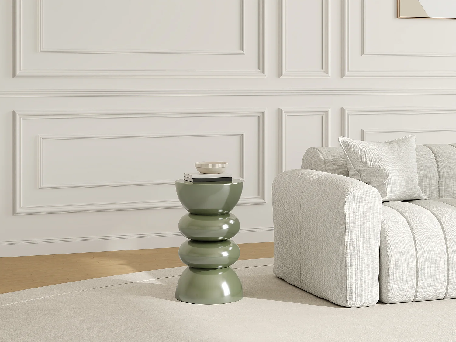 Table d'appoint en métal - Kaki brillant - GALENI