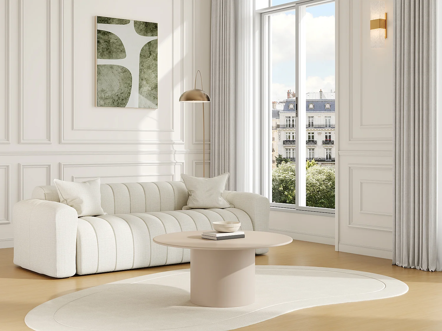 Table basse en métal - Beige - JOVENIA