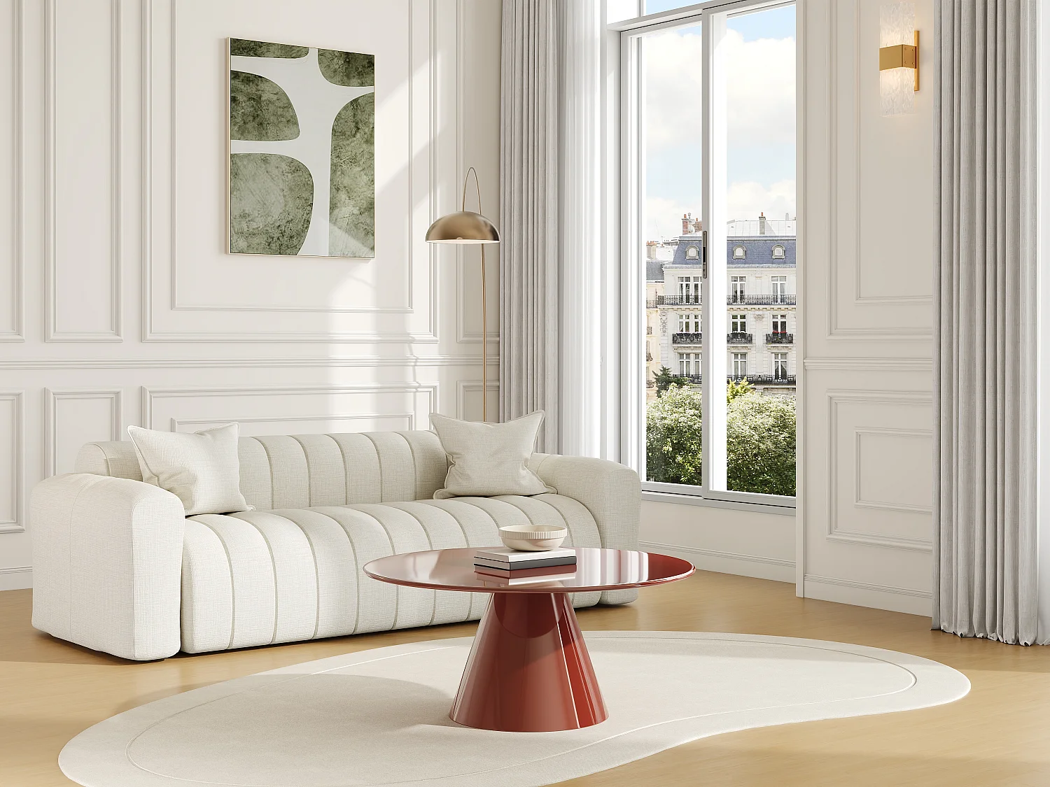 Table basse en métal - Terracotta brillant - DINEGA