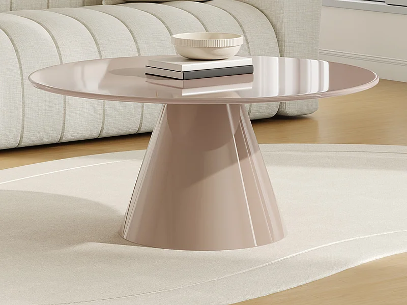 Table basse en métal - Beige brillant - DINEGA
