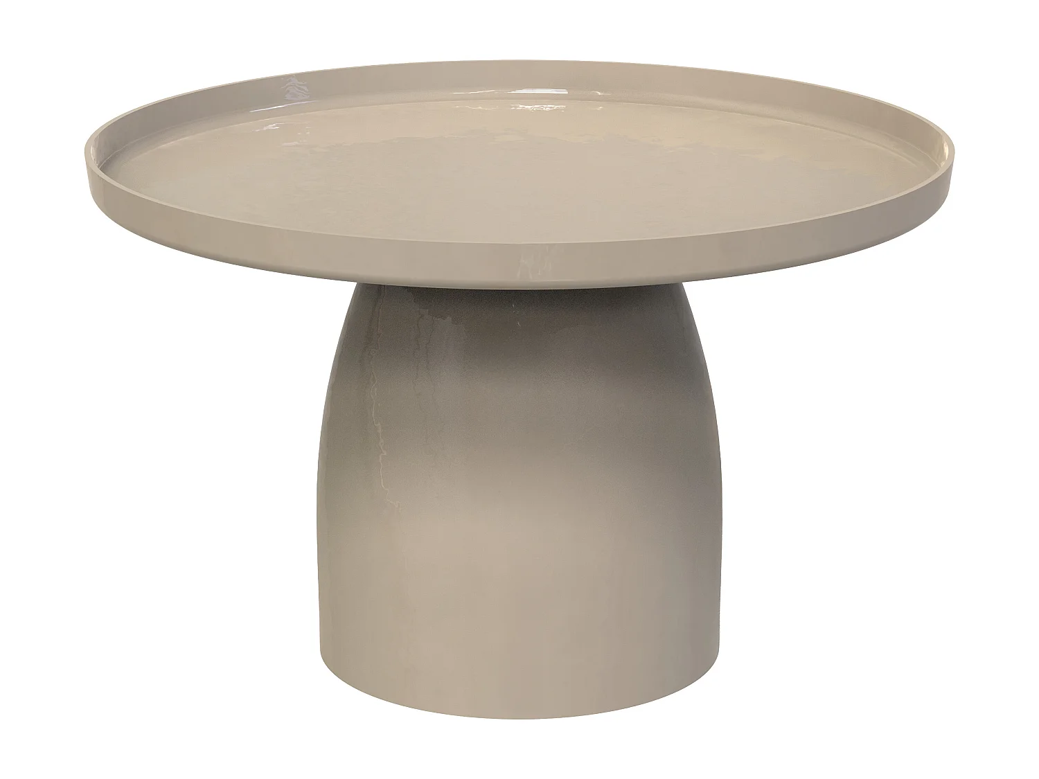 Table basse en métal - Beige brillant - FRIDANA