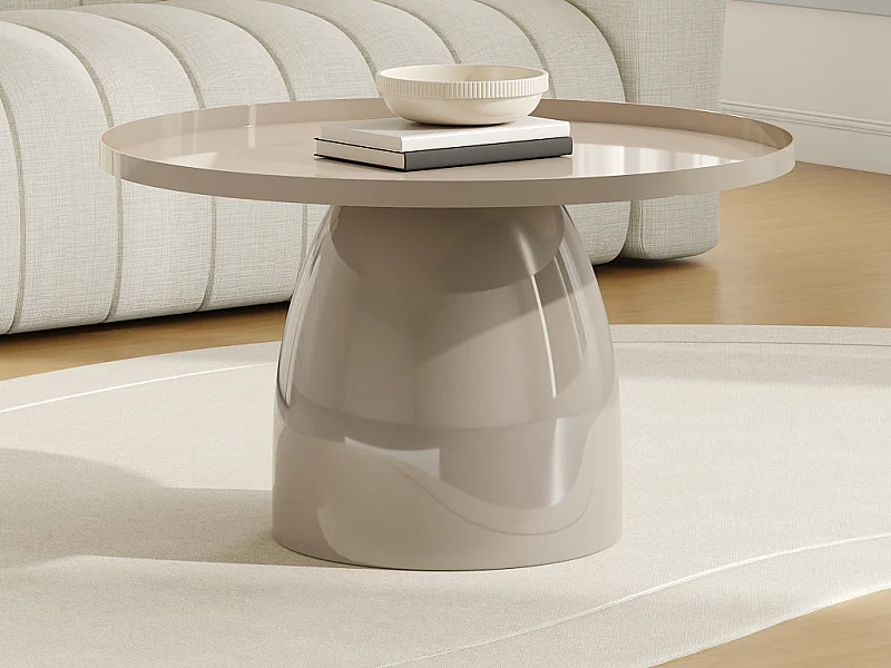 Table basse en métal - Beige brillant - FRIDANA