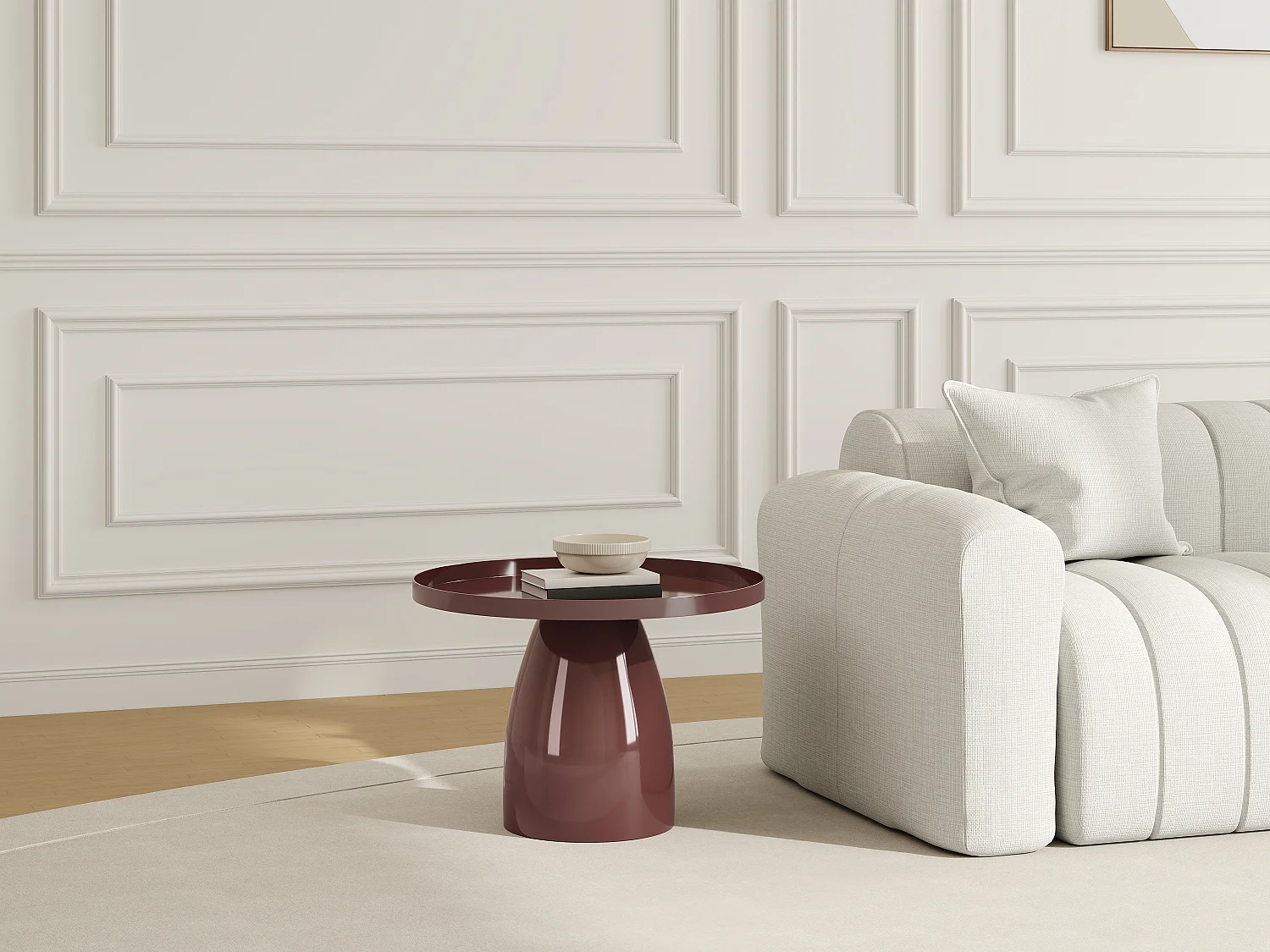 Table d'appoint en métal - Marron brillant - FRIDANA