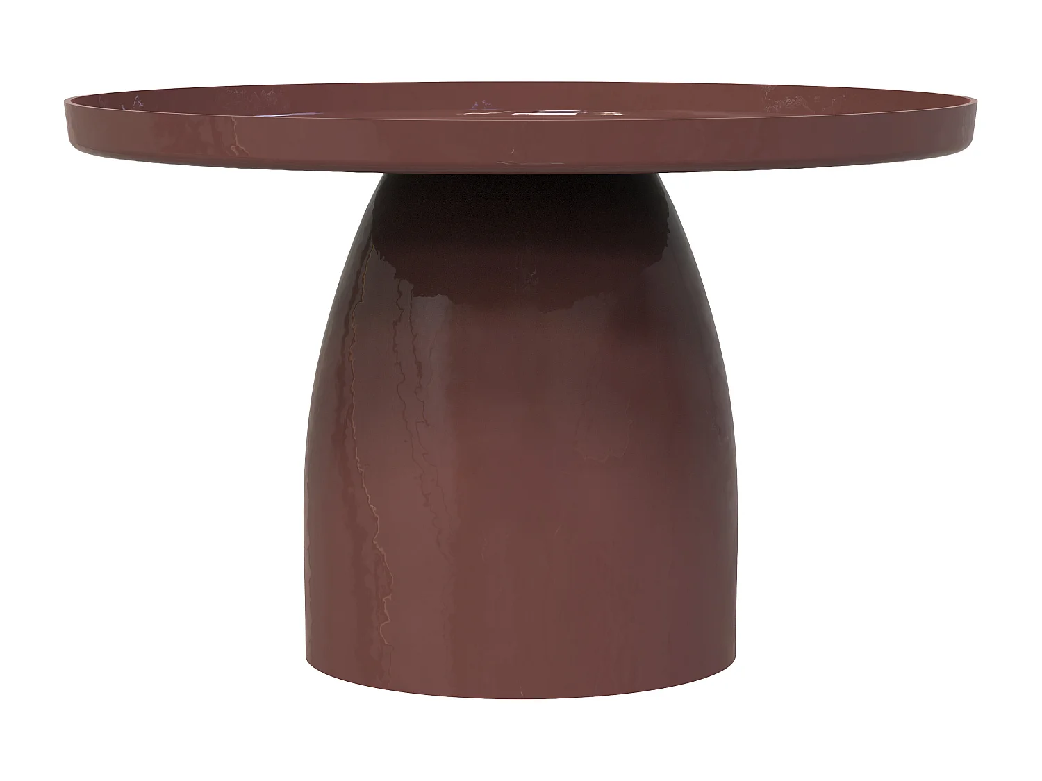 Table d'appoint en métal - Marron brillant - FRIDANA