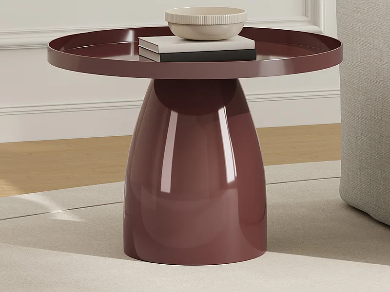 Table d'appoint en métal - Marron brillant - FRIDANA